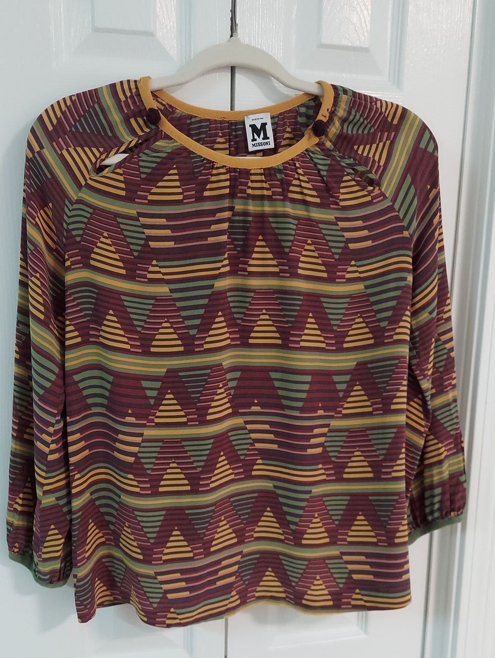 Missoni Top, Size M, Geometric Print, Silky, Earthtones